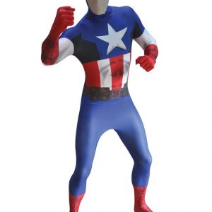 Kapteeni Amerikka Deluxe Morphsuit Naamiaisasu